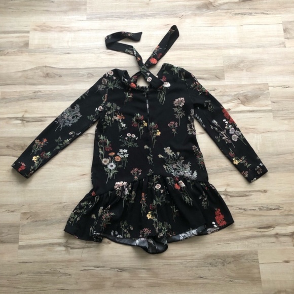 Zara Black and White Ruffled Tiered Romper - Picture 8 of 9